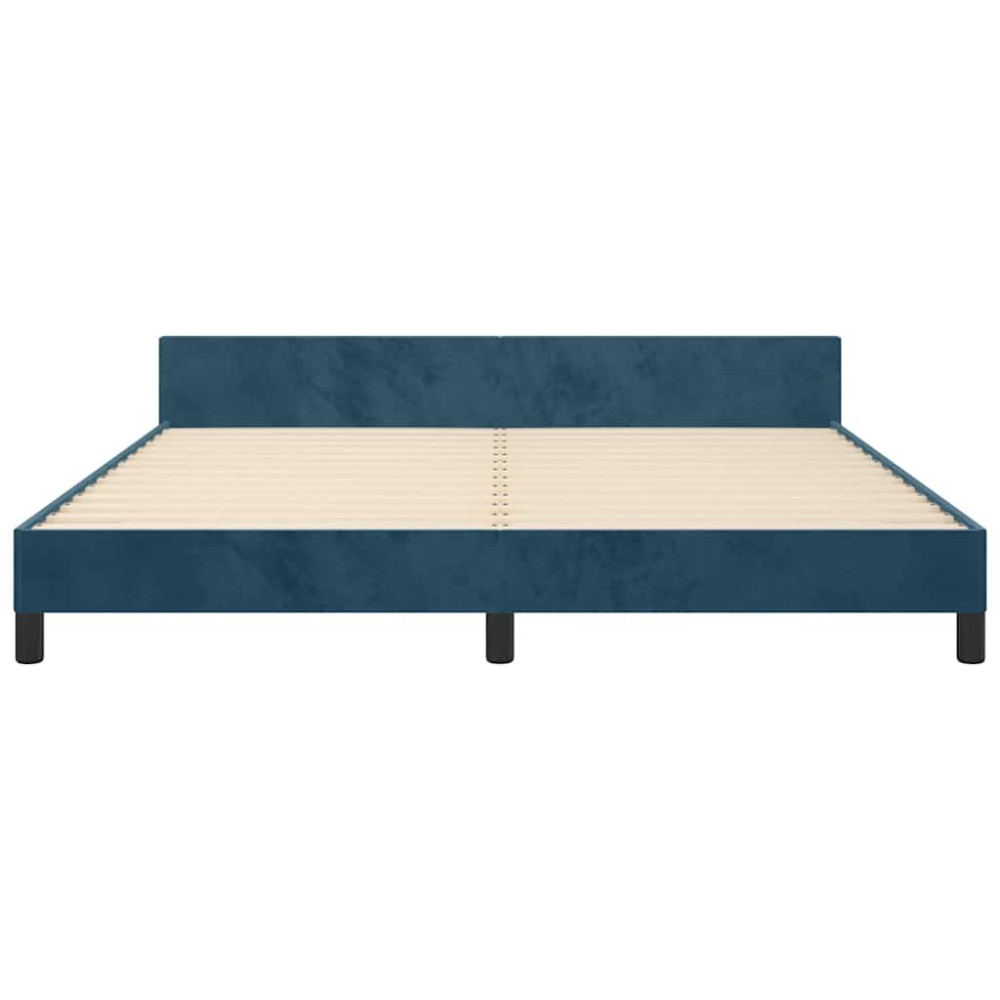 Produktbild för Sängram utan madrass mörkblå 180x200 cm sammet
