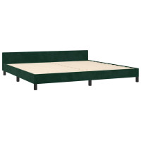 Produktbild för Sängram utan madrass mörkgrön 200x200 cm sammet