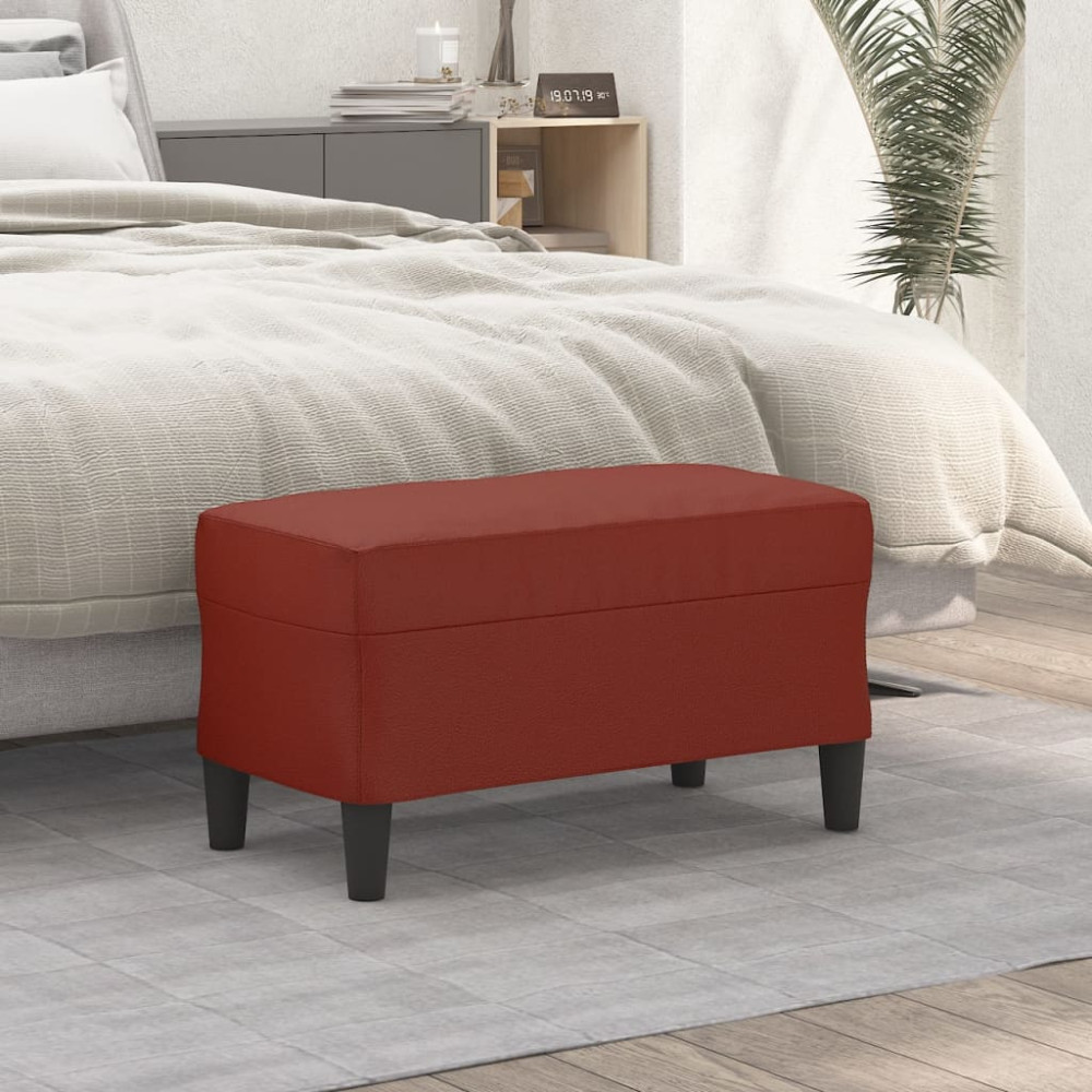 Produktbild för Bänk vinröd 70x35x41 cm konstläder