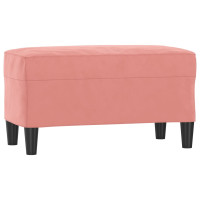 Produktbild för Bänk rosa 70x35x41 cm sammet