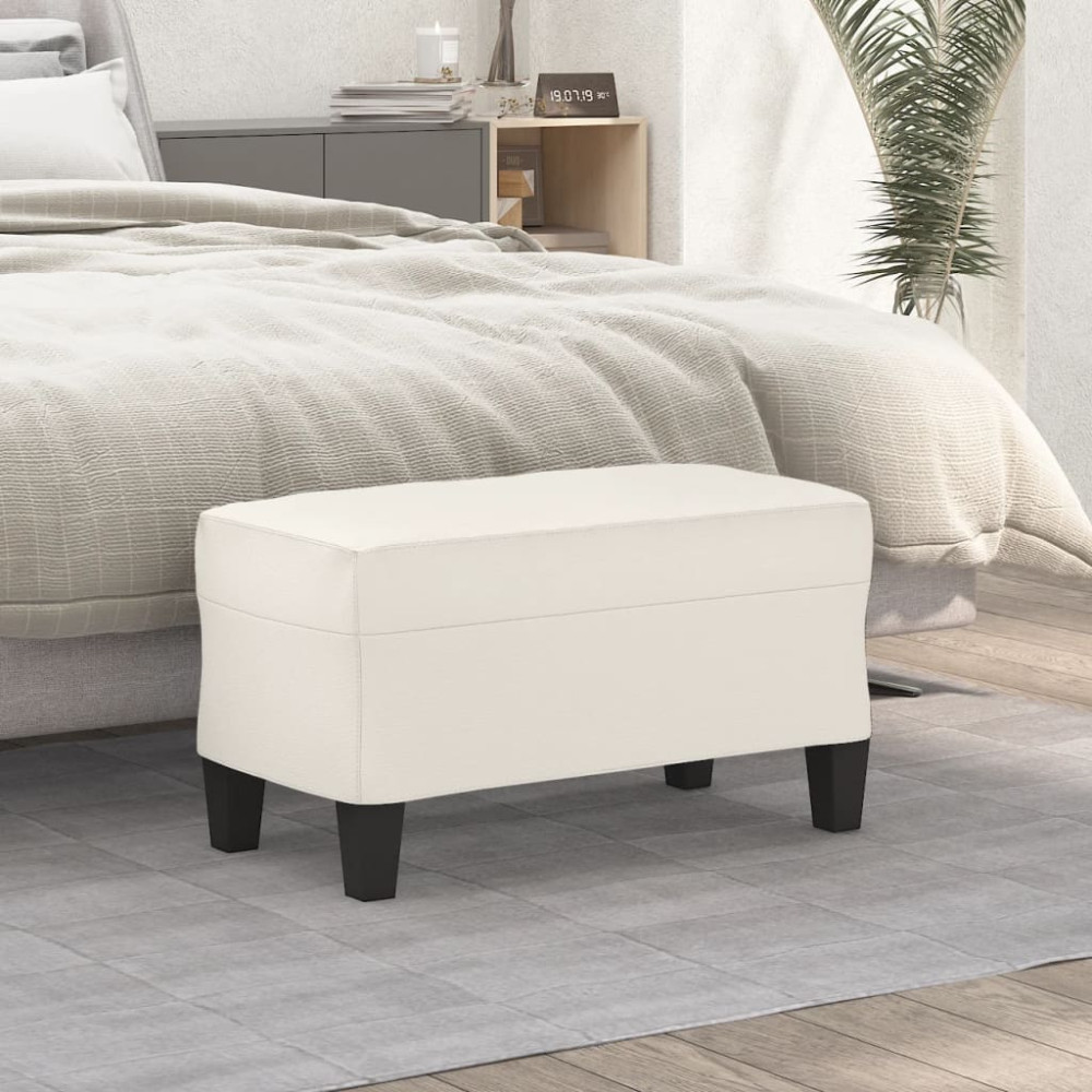 Produktbild för Bänk gräddvit 70x35x41 cm konstläder