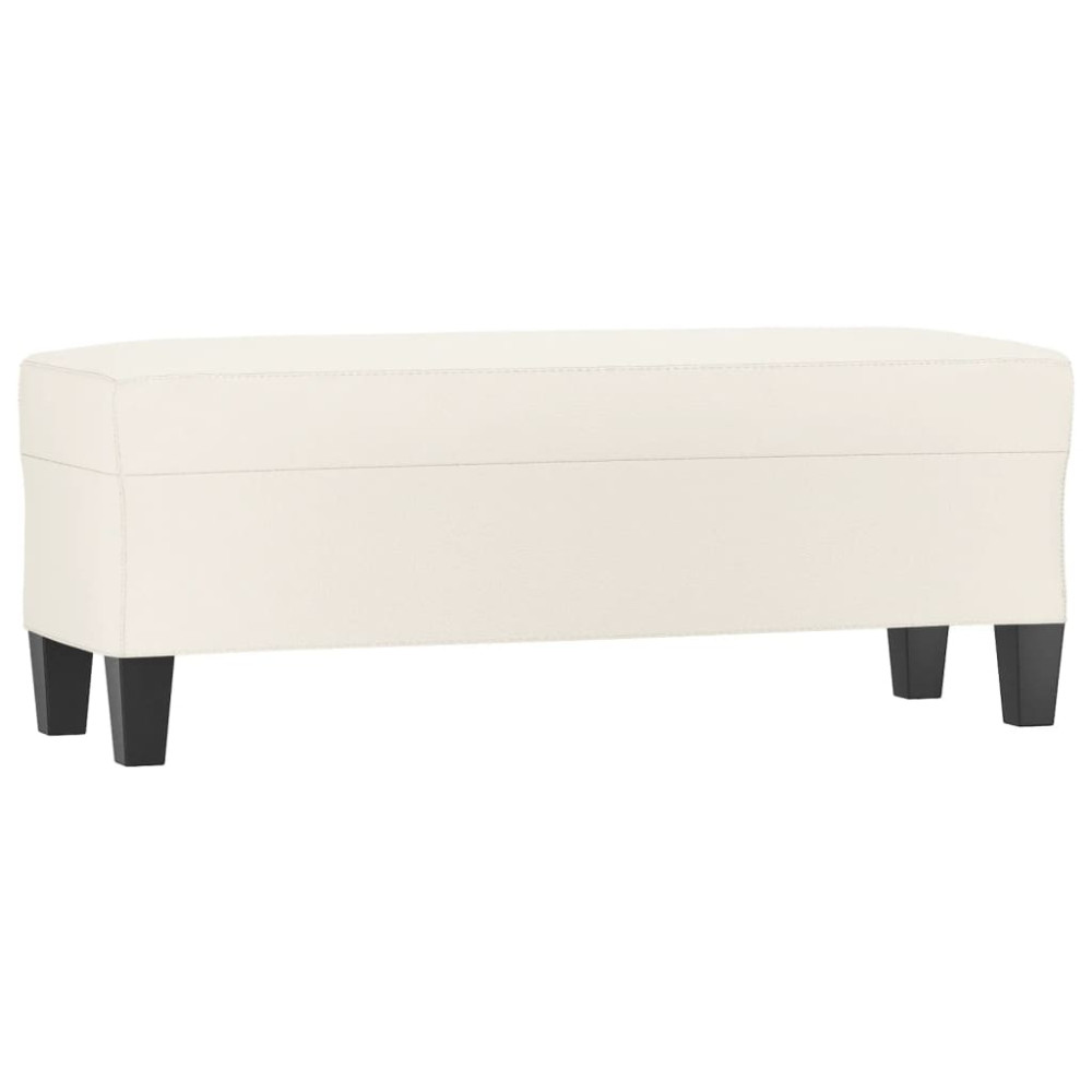 Produktbild för Bänk gräddvit 100x35x41 cm konstläder