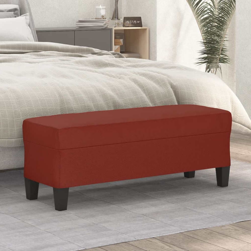 Produktbild för Bänk vinröd 100x35x41 cm konstläder