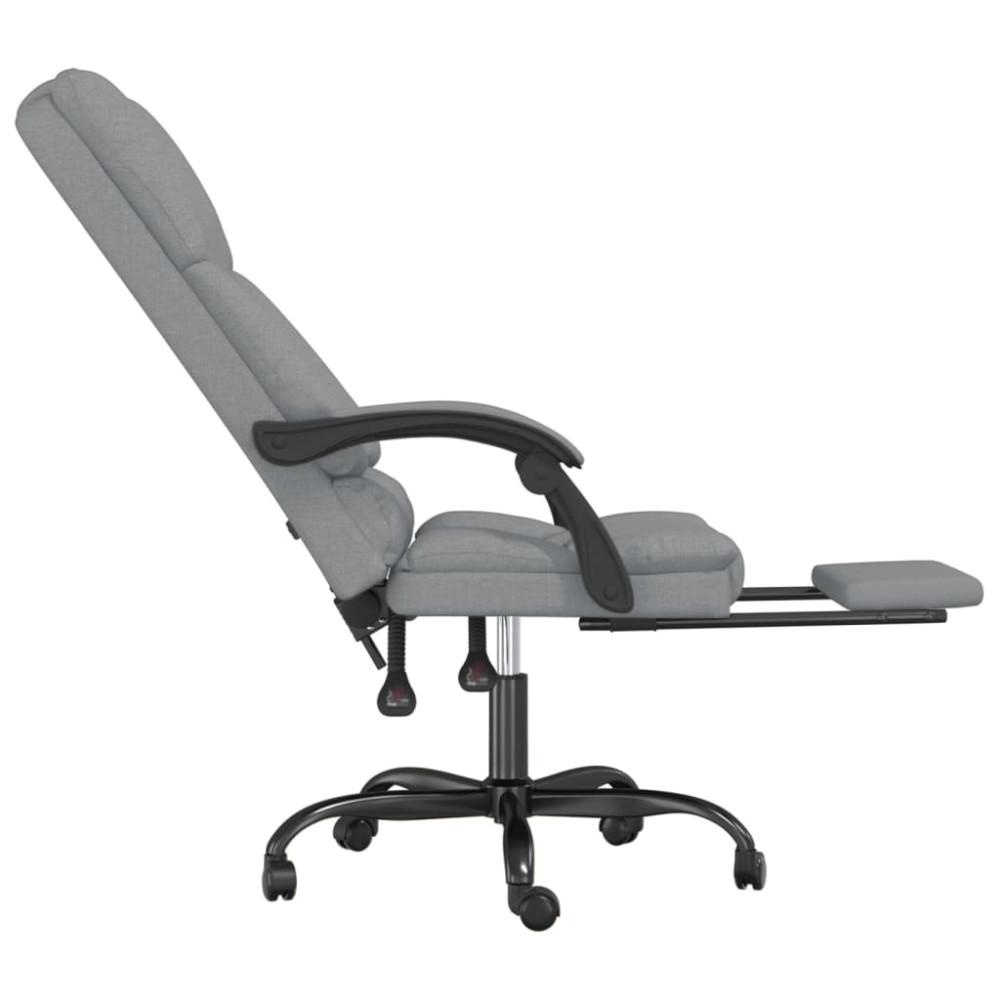 Produktbild för Kontorsstol med massage ljusgrå tyg