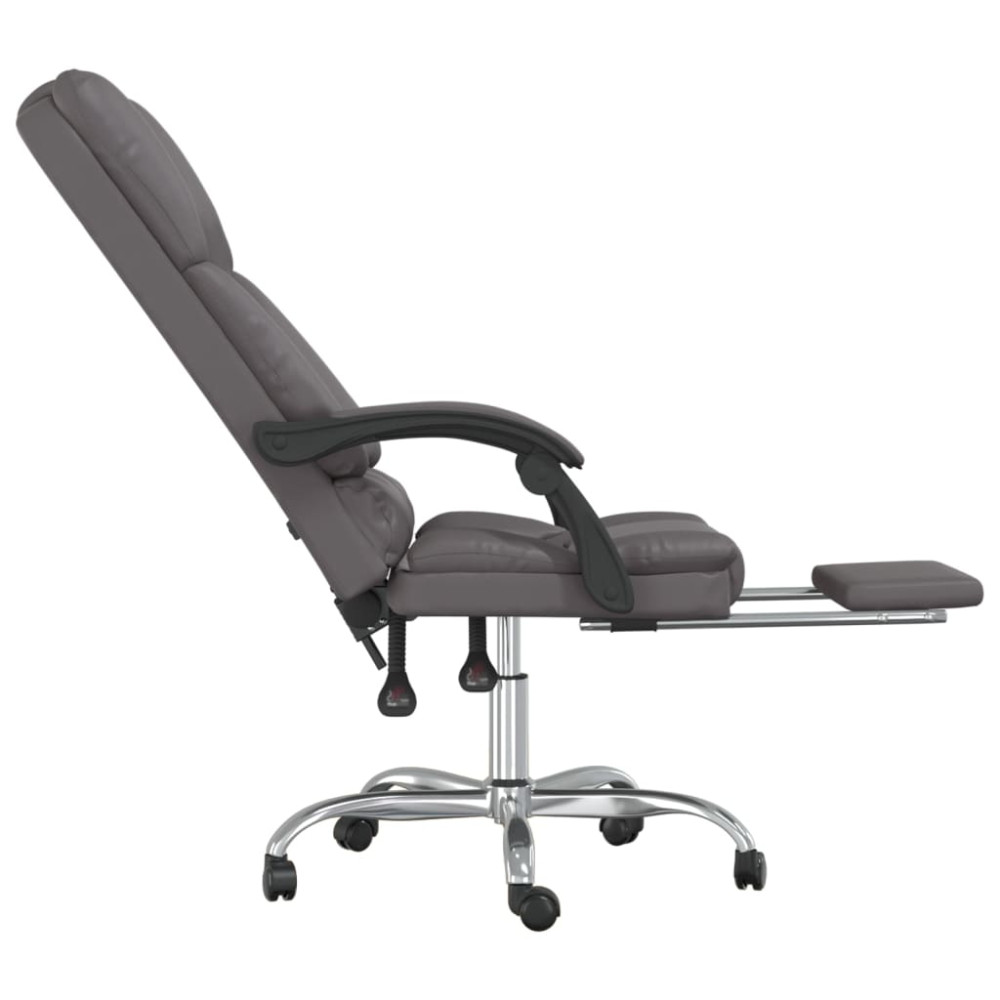 Produktbild för Kontorsstol med massage grå konstläder
