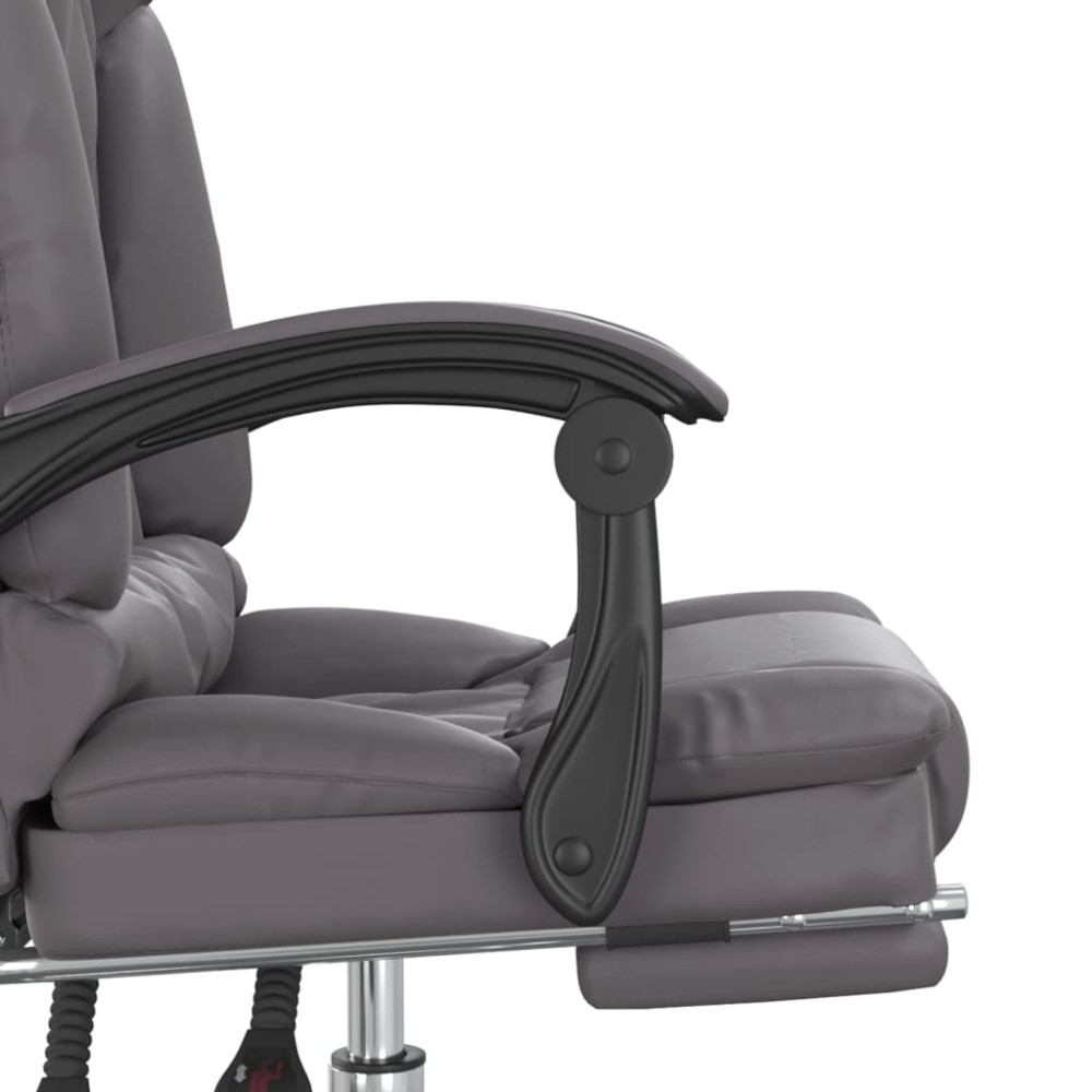 Produktbild för Kontorsstol med massage grå konstläder