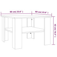 Produktbild för Soffbord rökfärgad ek 60x60x42 cm konstruerat trä