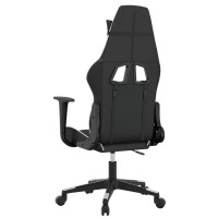 Produktbild för Gamingstol med massage svart och vit konstläder