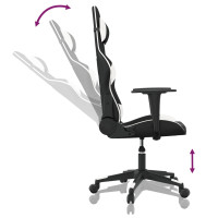 Produktbild för Gamingstol med massage svart och vit konstläder