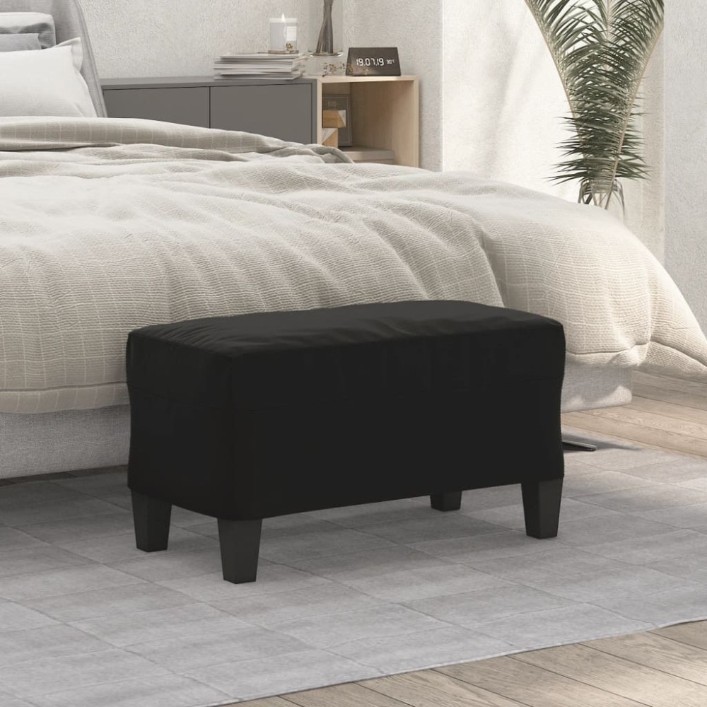 Produktbild för Bänk svart 70x35x41 cm mikrofibertyg