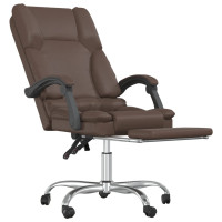Produktbild för Kontorsstol med massage brun konstläder