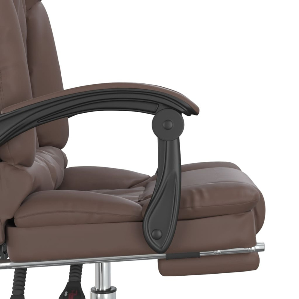 Produktbild för Kontorsstol med massage brun konstläder