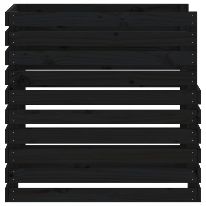 Produktbild för Kompostlåda svart 80x80x78 cm massiv furu