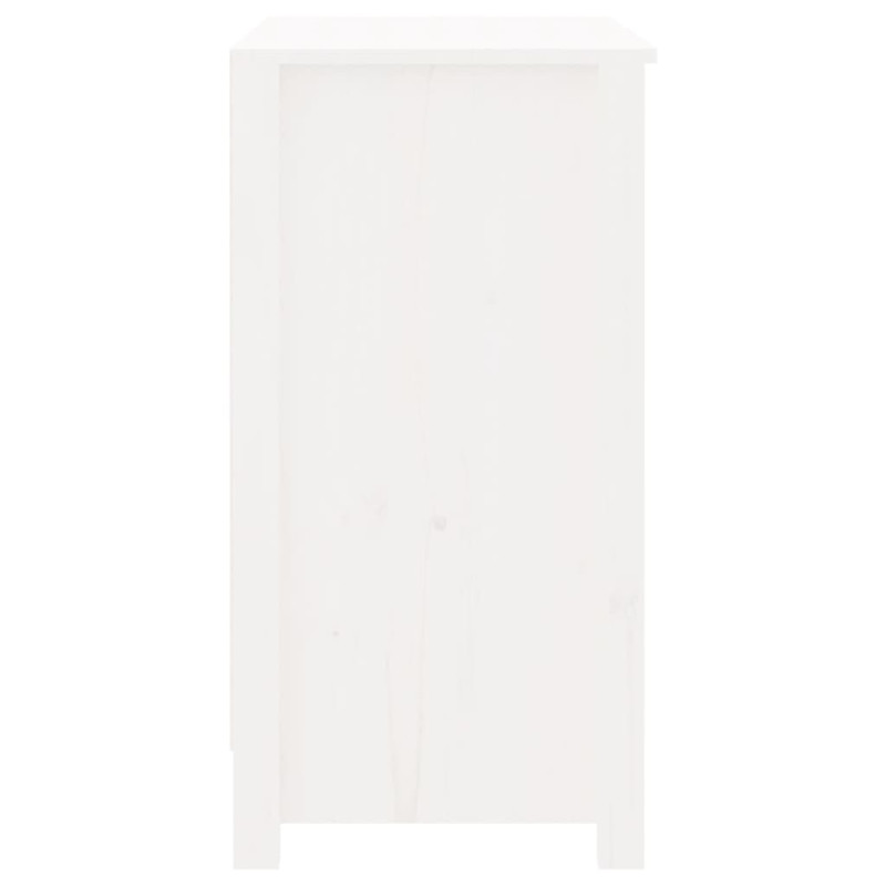 Produktbild för Bokhylla vit 80x35x68 cm massiv furu