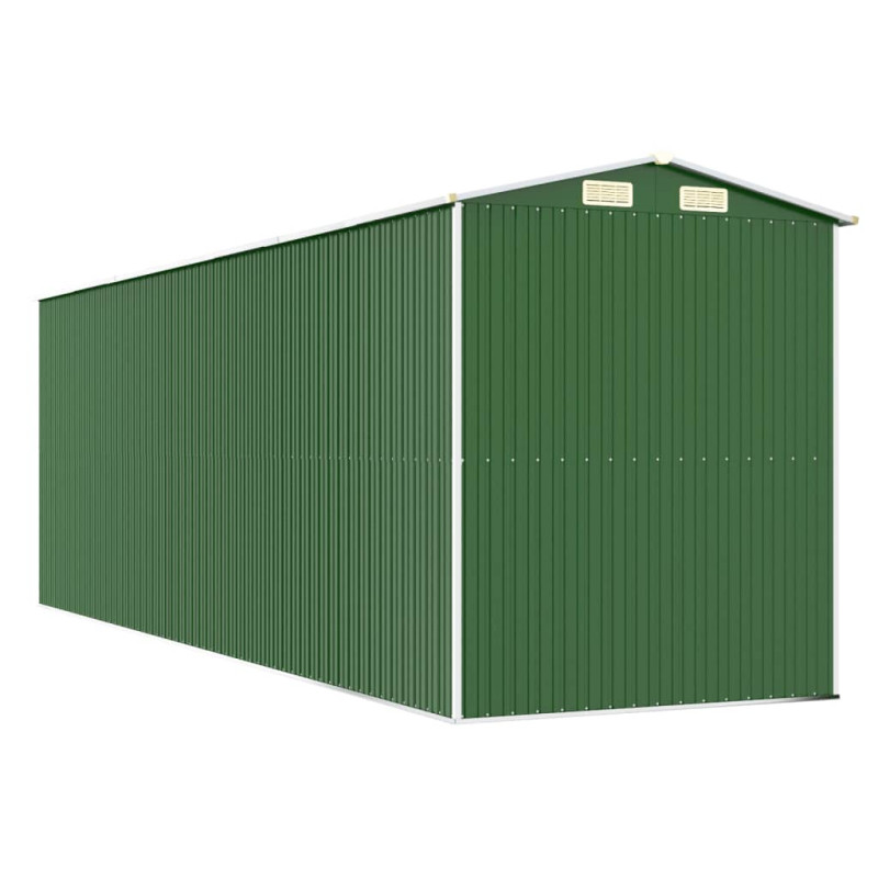Produktbild för Trädgårdsskjul grön 192x606x223 cm galvaniserat stål