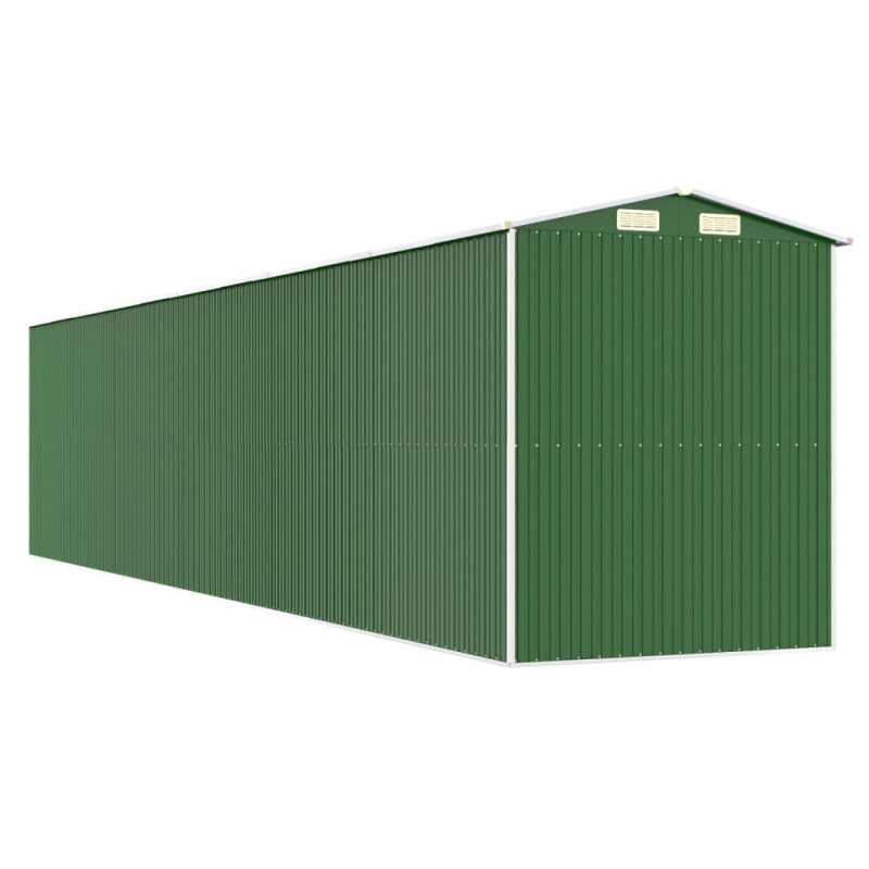 Produktbild för Trädgårdsskjul grön 192x938x223 cm galvaniserat stål