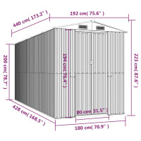 Produktbild för Trädgårdsskjul ljusbrun 192x440x223 cm galvaniserat stål