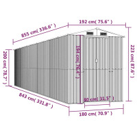 Produktbild för Trädgårdsskjul ljusbrun 192x855x223 cm galvaniserat stål