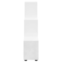 Produktbild för Bokhylla trappformad vit högglans 107 cm konstruerat trä