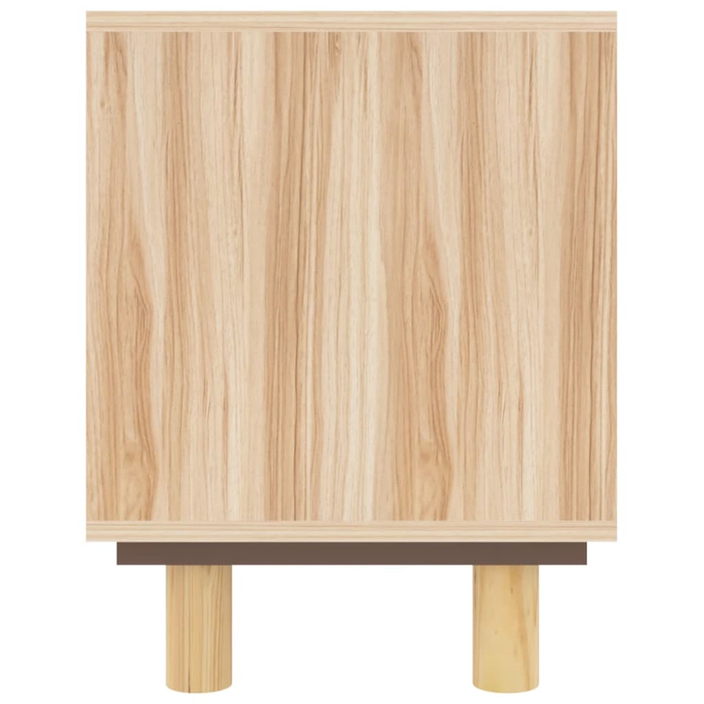 Produktbild för Tv-bänk Brun 105x30x40 cm massiv furu & naturlig rotting
