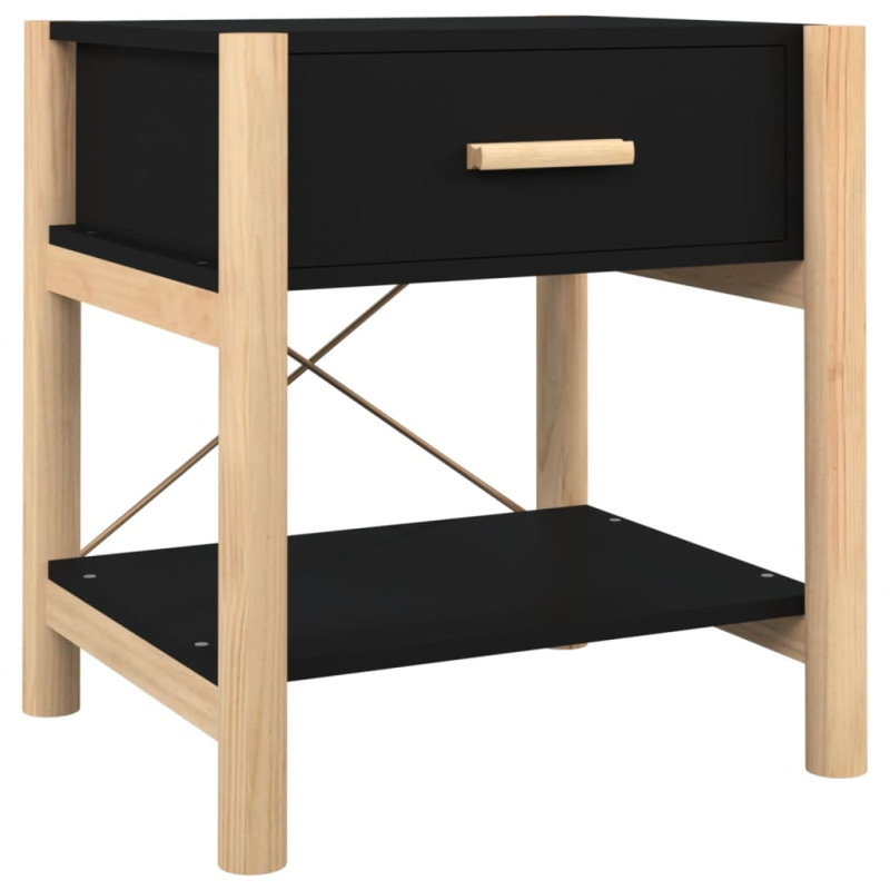 Produktbild för Sängbord 2 st Svart 42x38x45 cm konstruerat trä