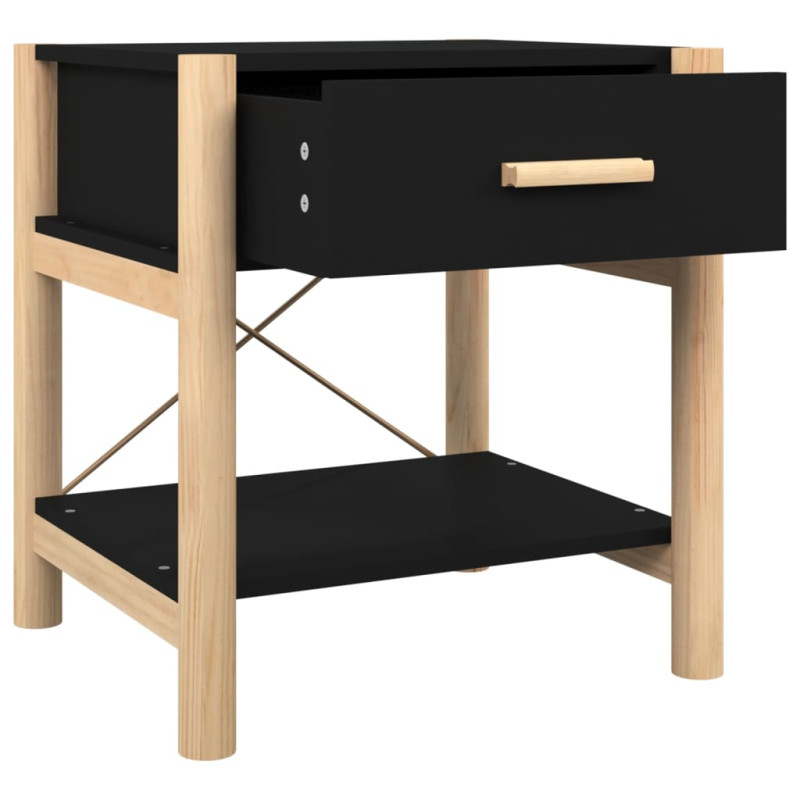 Produktbild för Sängbord 2 st Svart 42x38x45 cm konstruerat trä