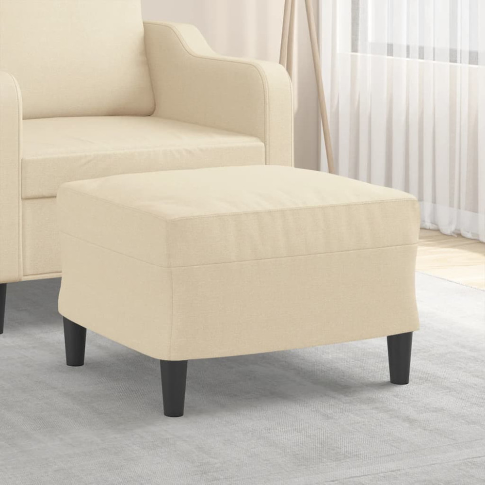 Produktbild för Fotpall gräddvit 60x50x41 cm tyg