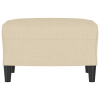 Produktbild för Fotpall gräddvit 60x50x41 cm tyg