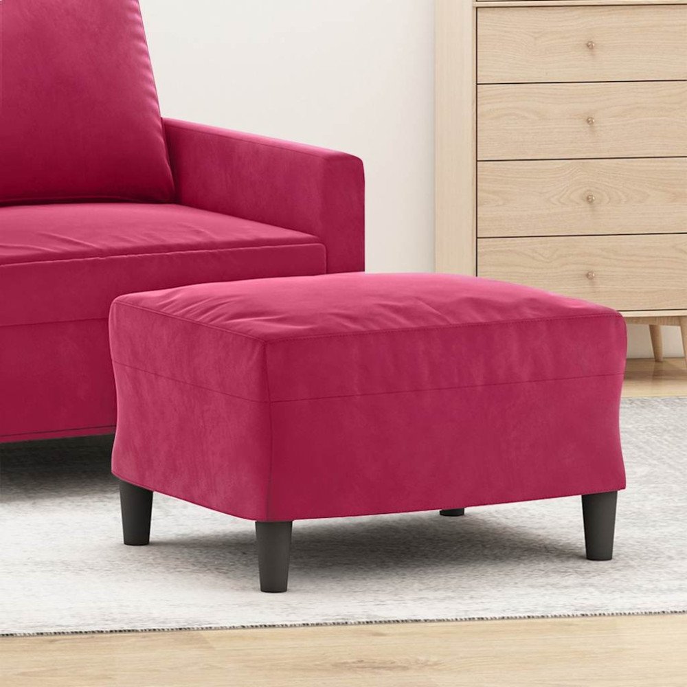Produktbild för Fotpall vinröd 60x50x41 cm sammet