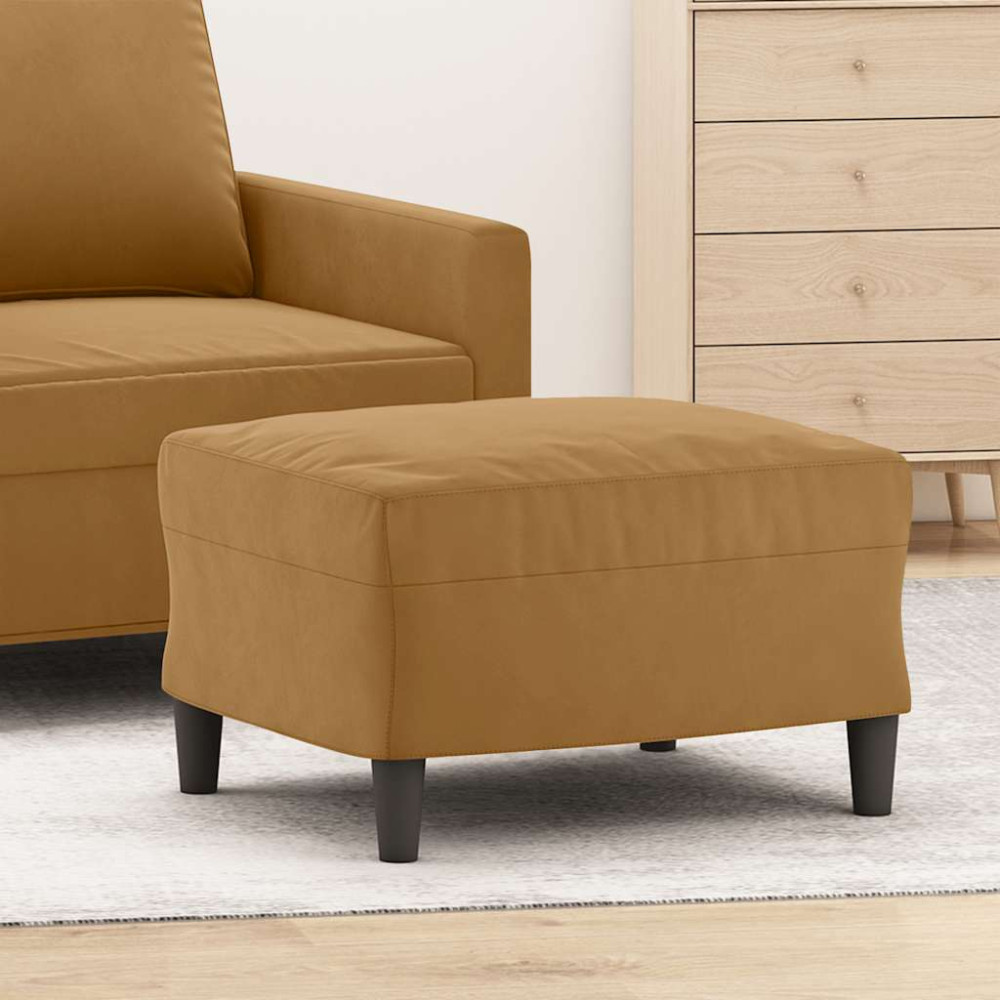 Produktbild för Fotpall brun 60x50x41 cm sammet