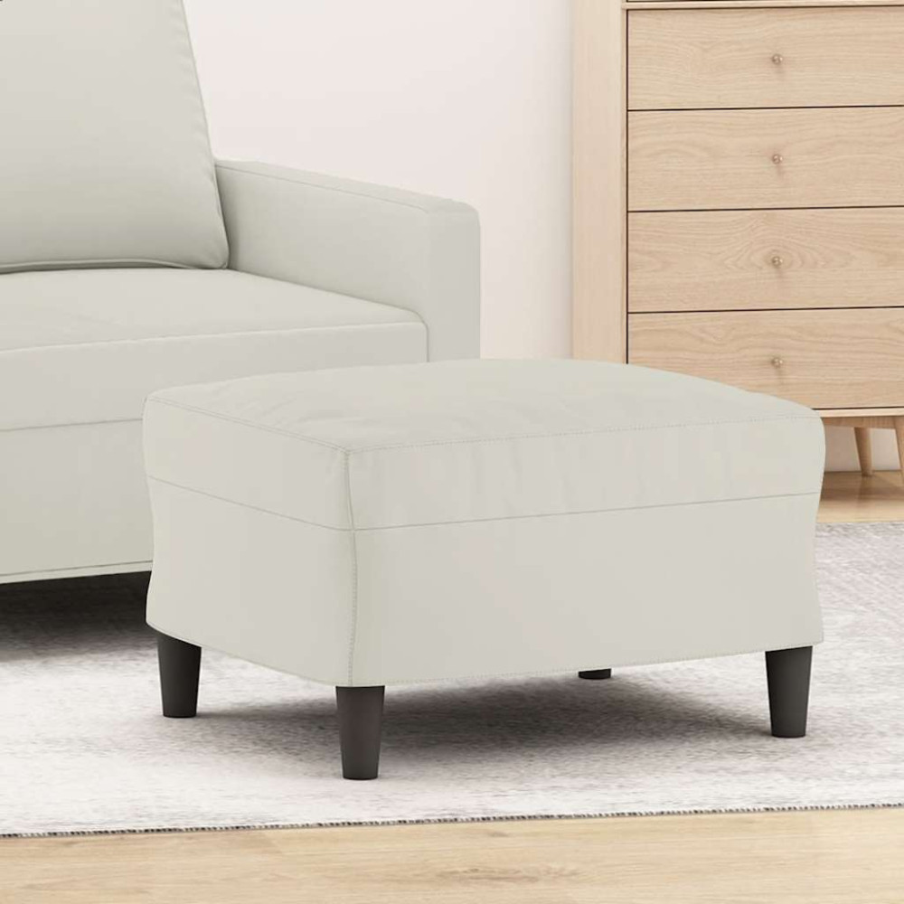 Produktbild för Fotpall gräddvit 60x50x41 cm sammet