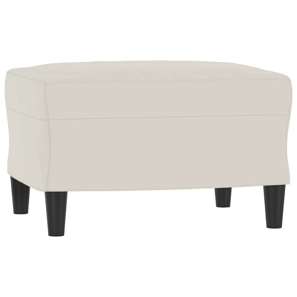 Produktbild för Fotpall gräddvit 60x50x41 cm sammet