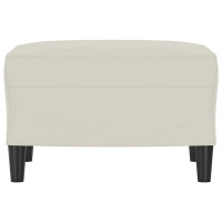 Produktbild för Fotpall gräddvit 60x50x41 cm sammet
