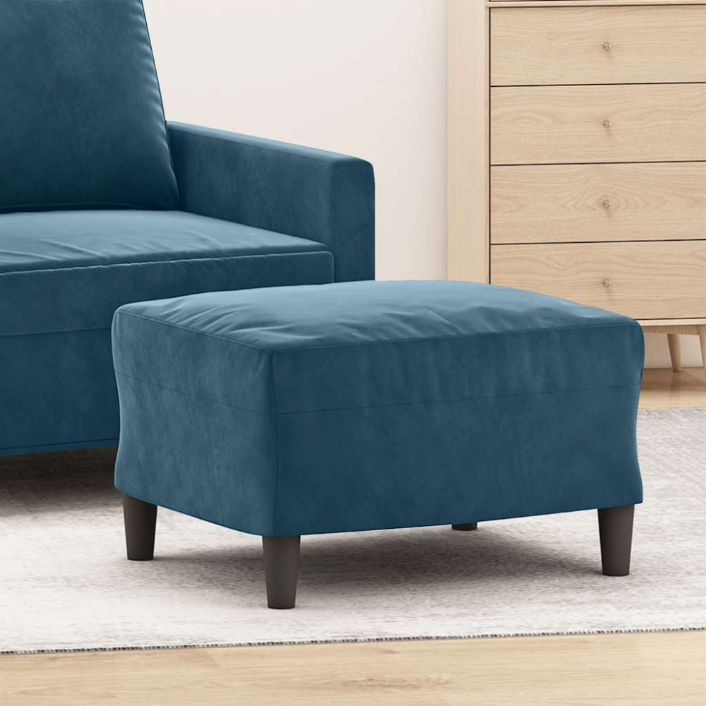 Produktbild för Fotpall blå 60x50x41 cm sammet