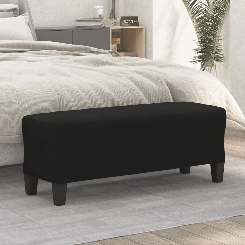 Produktbild för Bänk Svart 100x35x41 cm mikrofibertyg