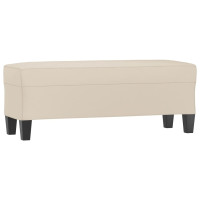 Produktbild för Bänk Gräddvit 100x35x41 cm mikrofibertyg