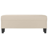 Produktbild för Bänk Gräddvit 100x35x41 cm mikrofibertyg