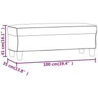 Produktbild för Bänk Gräddvit 100x35x41 cm mikrofibertyg