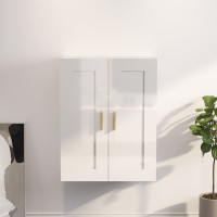 Produktbild för Väggskåp vit högglans 69,5x32,5x90 cm konstruerat trä