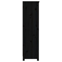 Produktbild för Bokhylla svart 80x35x126 cm massiv furu