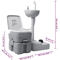 Miniatyr av produktbild för Portabel campingtoalett med tvättställ och vattentank