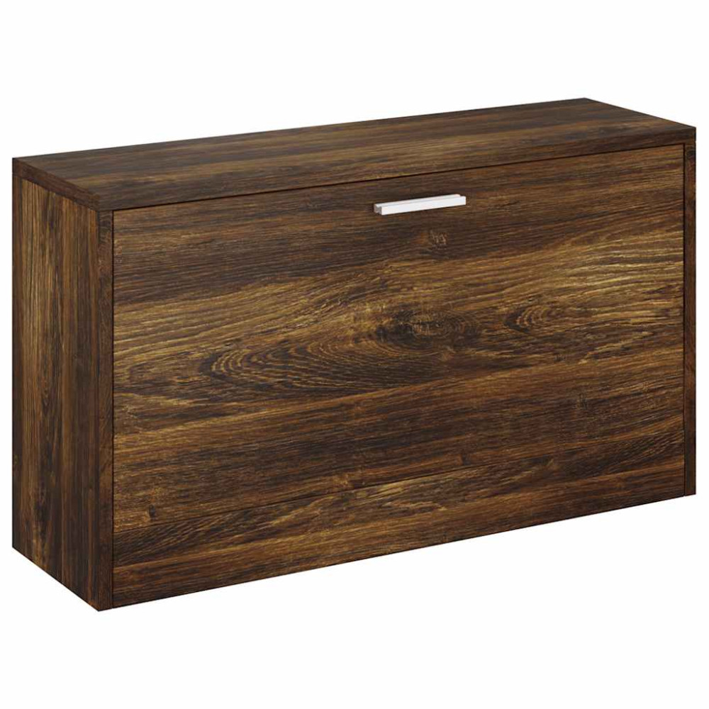 Produktbild för Skobänk rökfärgad ek 80x24x45 cm konstruerat trä