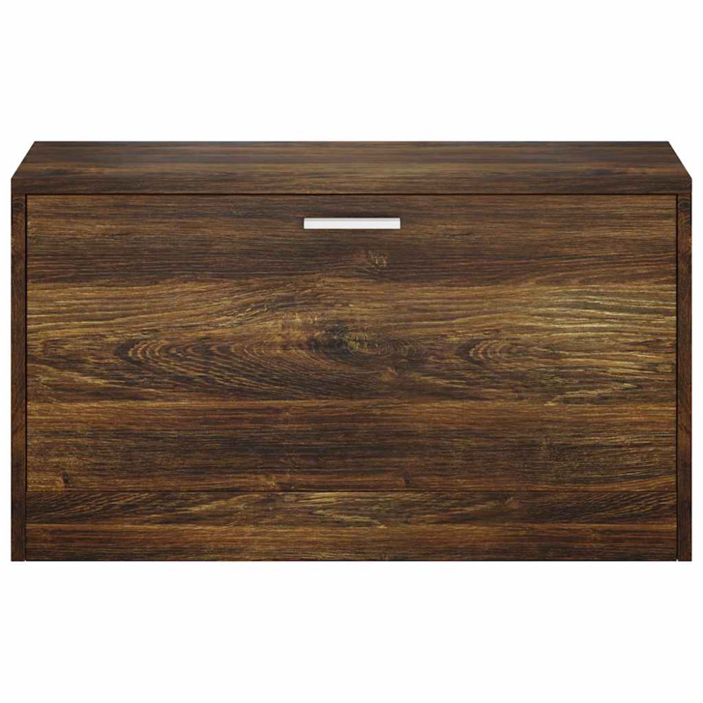 Produktbild för Skobänk rökfärgad ek 80x24x45 cm konstruerat trä