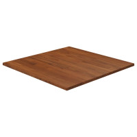 Produktbild för Fyrkantig bordsskiva mörkbrun 60x60x1,5cm behandlad massiv ek