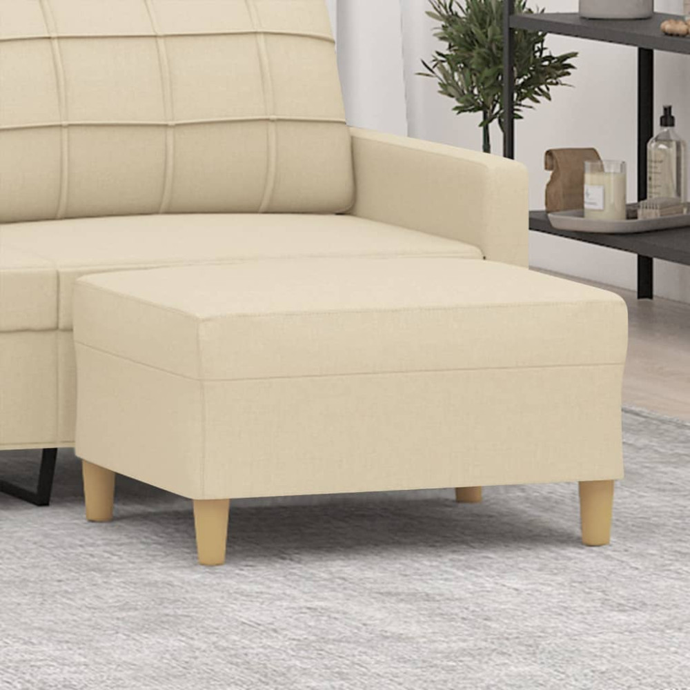 Produktbild för Fotpall gräddvit 70x55x41 cm tyg