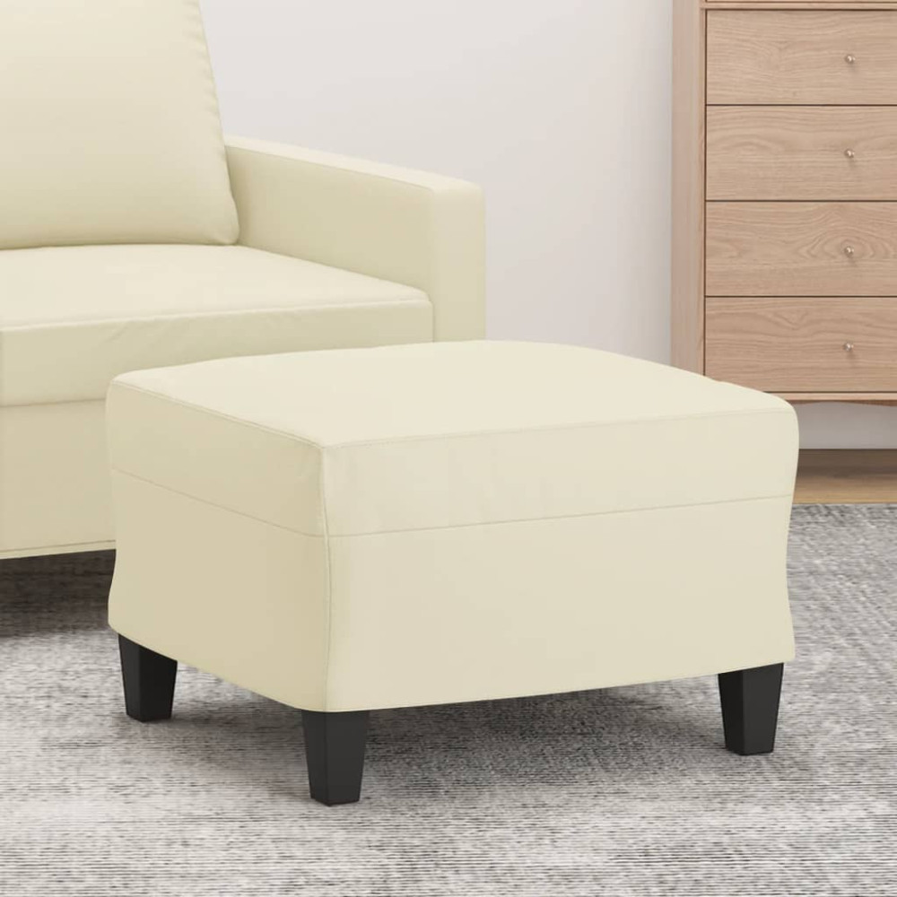 Produktbild för Fotpall gräddvit 60x50x41 cm konstläder