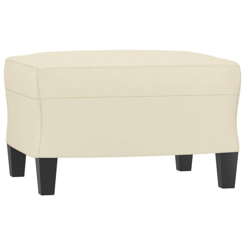 Produktbild för Fotpall gräddvit 60x50x41 cm konstläder