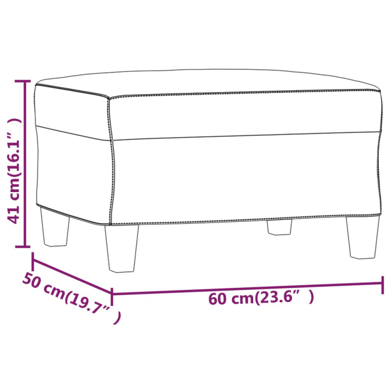 Produktbild för Fotpall Ljusgrå 60x50x41 cm mikrofibertyg