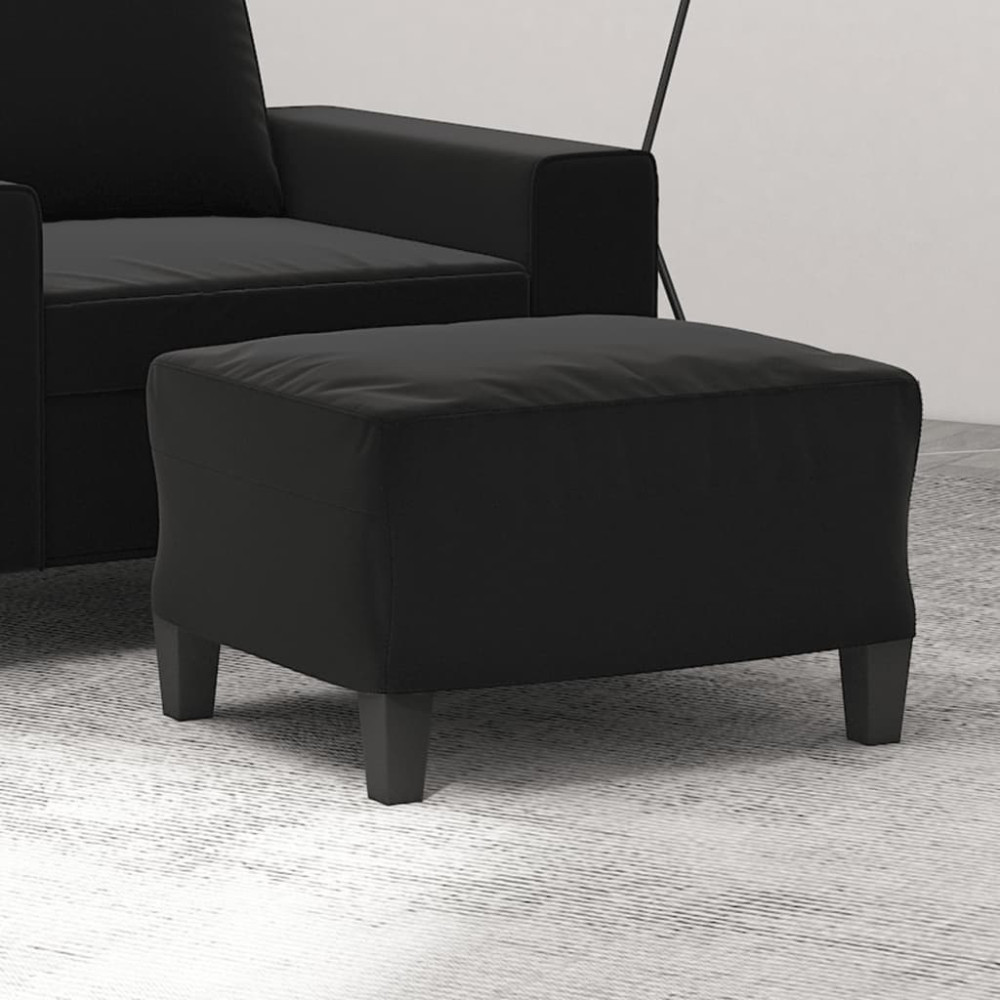 Produktbild för Fotpall Svart 60x50x41 cm mikrofibertyg