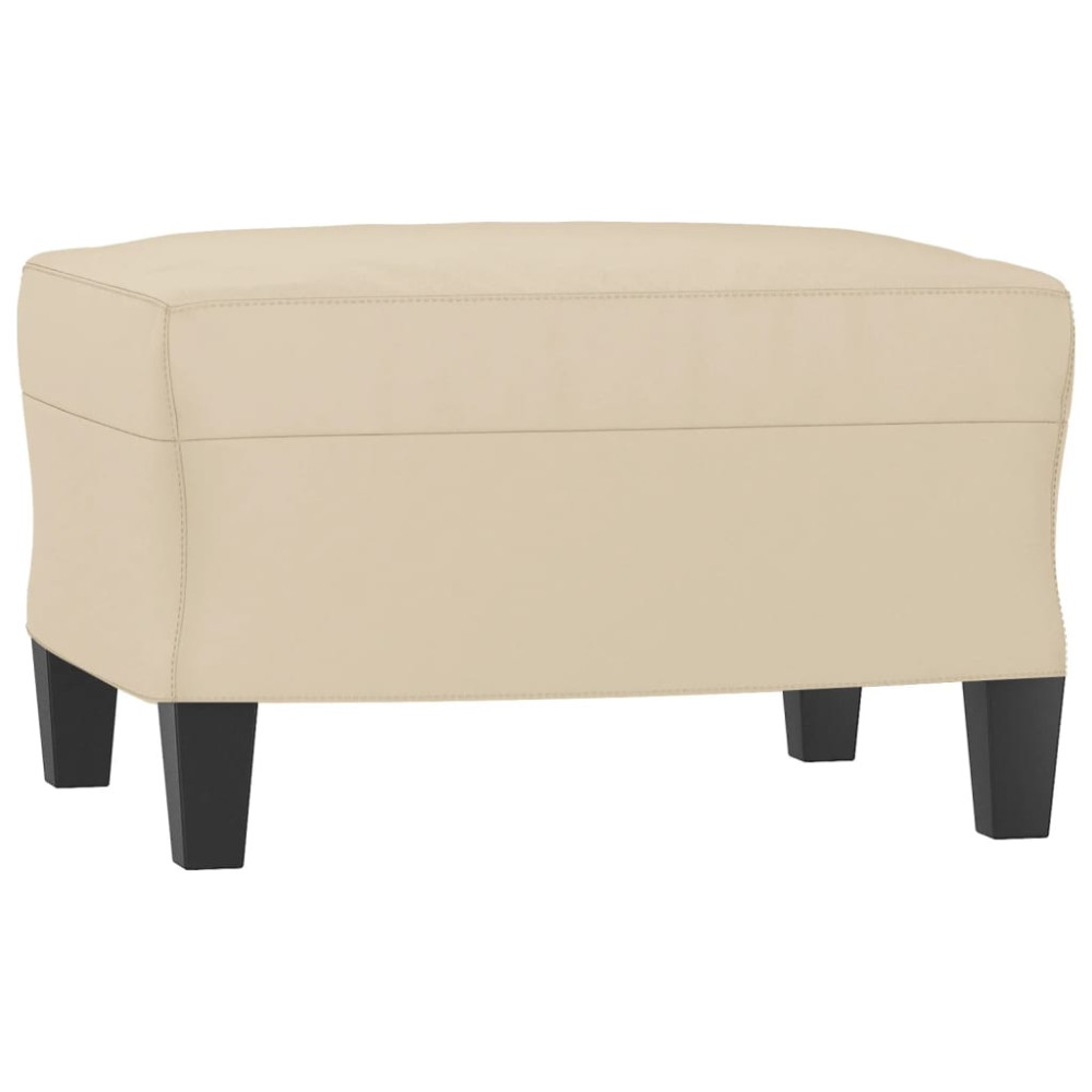 Produktbild för Fotpall Gräddvit 60x50x41 cm mikrofibertyg